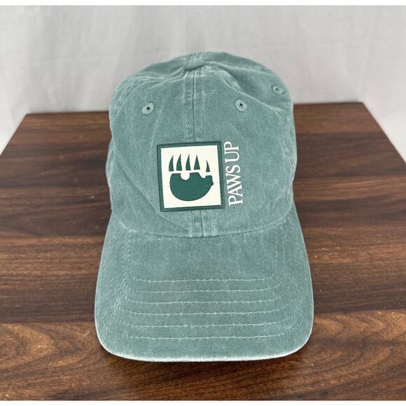 Paws Up Montana Hat Green Strapback Bear Outdoors Resort Ranch Cap Nature - Picture 1 of 3